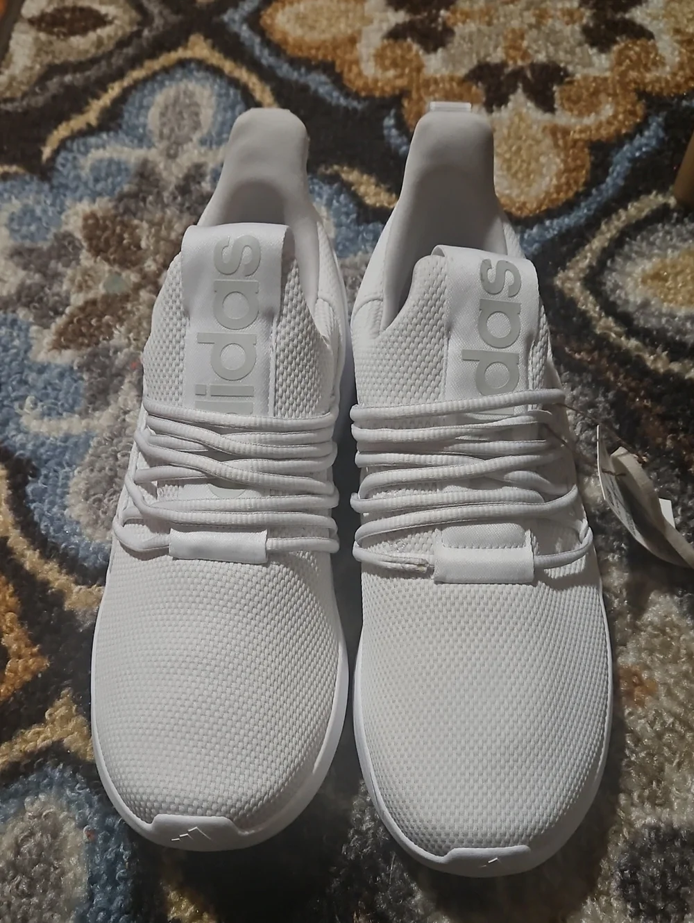 Adidas White Knit Lace-Up MENS Athletic Sneakers Sz 11